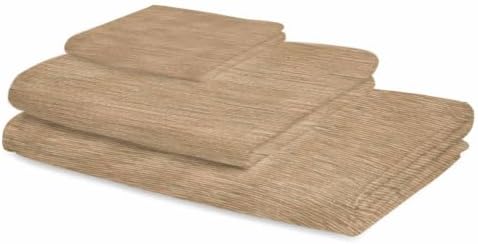 Bath Towels Set of 3 Khaki Linen Weave Bath Towel Hand Towel Washcloth