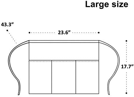 Waitress Apron for Women Men - Set of 6 Black Half Waist Aprons with