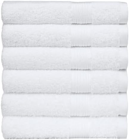 Amazon Basics 100% Cotton Hand Towels, Fade-Resistant, Soft and