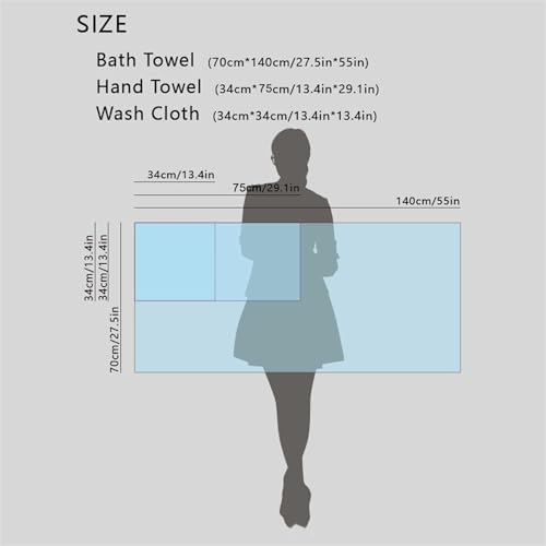 Soft Towel Bath Towels 6 Piece Towel Set,2 Bath Towels 2 Hand Towels 2