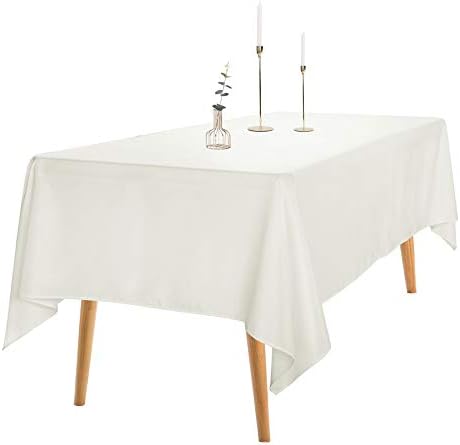 Ascoza 2pack 60x102 Inch Ivory Rectangular Tablecloth 6 Feet Table