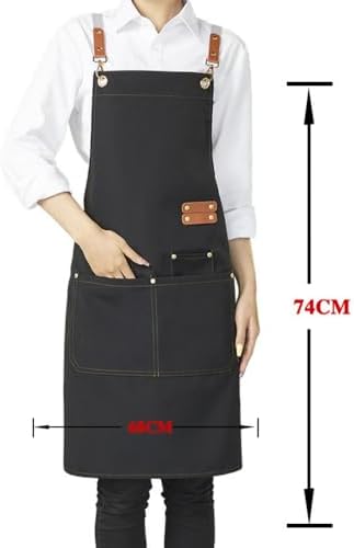 Canvas Chef Apron,Cross Back Apron for Men and Women with Adjustable