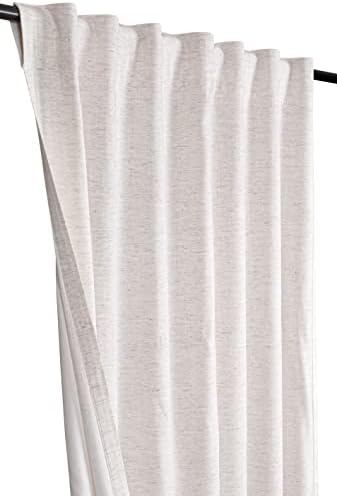 Bedding Craft Natural Linen Blend Curtains 50x72 Inch, Set of 2