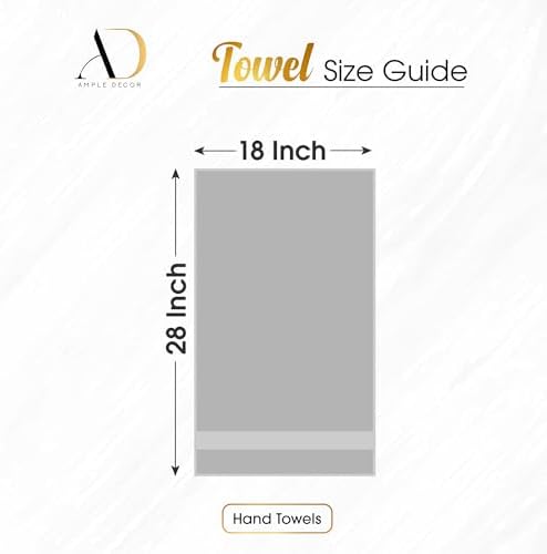 Ample Decor 100% Cotton Hand Towels 18x28 Inches, 600 GSM, Soft &