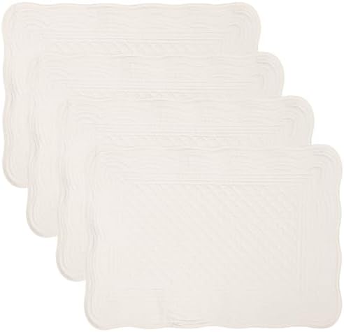 Quilted Placemats Set of 4 18"X13" Cotton Placemats Washable Cloth