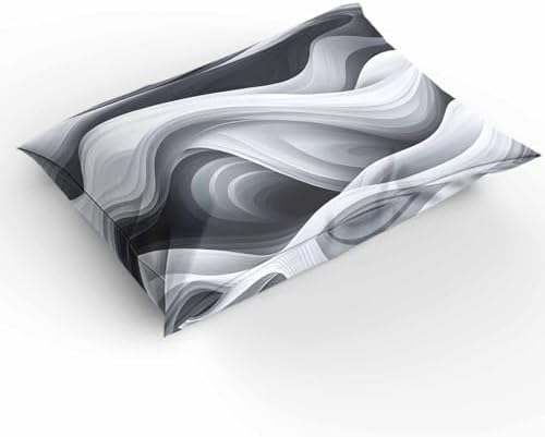 Duvet Cover Set Queen, Abstract Gradient Gray White Water Ripple