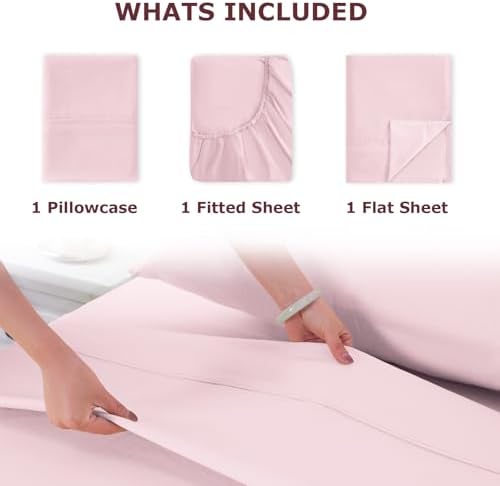 Twin XL Size Bed Sheet Set - 3 Piece Soft Microfiber Sheets with Deep