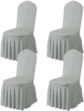 Rakila 4PC Parson Skirt Removable Chair Covers Stretch Spandex