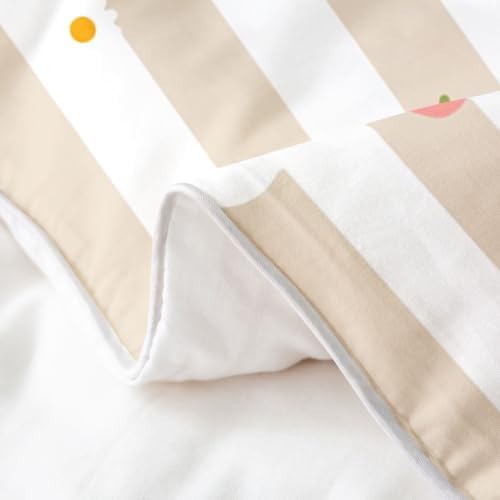 Erosebridal White Beige Striped Duvet Cover Set King Bedding Set