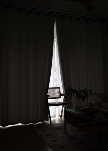 Windows Beige Blackout Curtains 84 inches Long 2 Panels Set Grommet