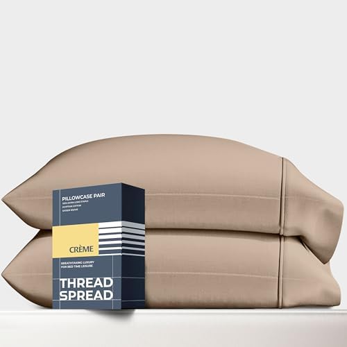THREAD SPREAD 100% Egyptian Cotton King Size Pillow Cases Set of 2