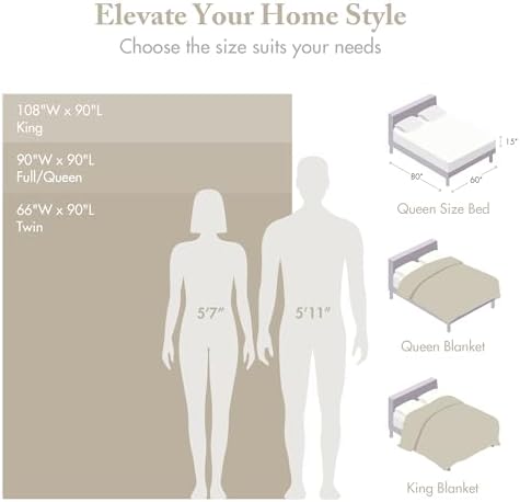 Madison Park 100% Cotton Breathable Queen Size Blanket for Bed, Cream