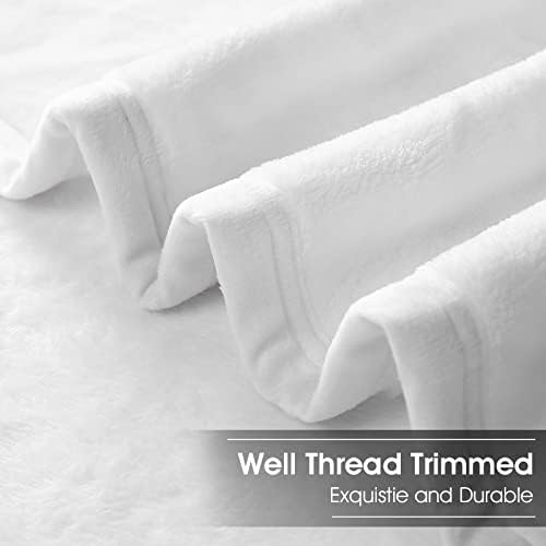 EASELAND Soft Lightweight California King Fleece Blanket, White