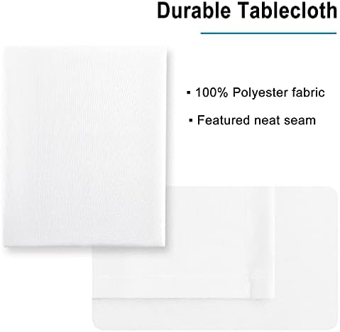Hiasan White Tablecloth for Rectangle Tables, 54 x 108 Inch, 1 Pack