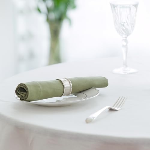 Huddleson Ivory Linen 90” Round Tablecloth Luxury Italian Linen