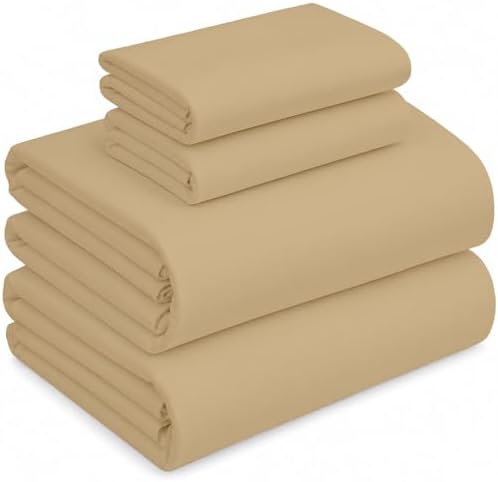 Sheets Set, Breathable Luxury Microfiber 4 Piece Bed Sheet Set with