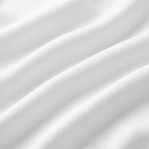Solino Home 100% Pure Linen Tablecloth White Rectangular, Fete 60 x