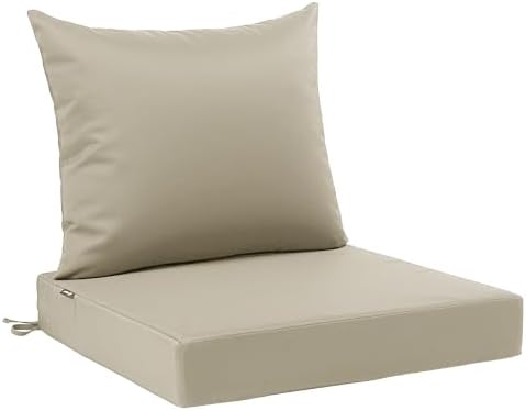 Favoyard Outdoor Patio Seat Cushions Set, 24 x 24 Inch, Waterproof