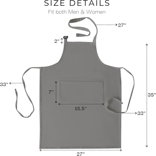 Adjustable Apron with Pocket, Navy Blue, Kitchen Cooking Bib Apron