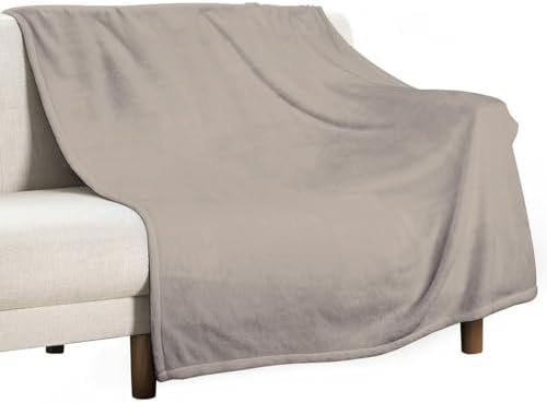 Soft Plush Throw Blankets, Taupe Brown Tan Solid Trend Color Blankets