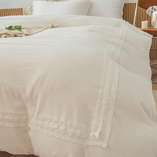 White Duvet Cover King Size Ruffle Comforter Cover Off White Washed