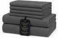 6 Piece King Sheets, 100% Egyptian Cotton King Size Sheets Set, Dark
