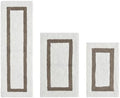 Tufted Cotton White Beige Bathroom Rugs Sets 3 Piece