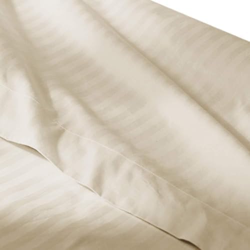 Beige Queen Size Flat Sheets- (Top Sheet) Made from 100% Long Staple