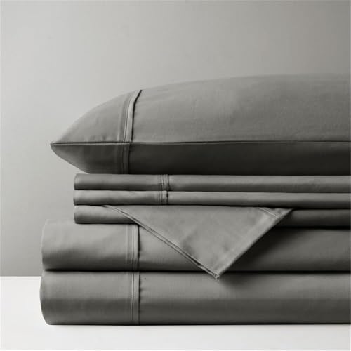 Pemberly Row 800 Thread Count Cotton Blend Sateen Sheet Set, Charcoal