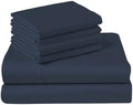 Pizuna Cotton Sheets Set Queen with 4 Pillow Cases 400 TC Dark Blue
