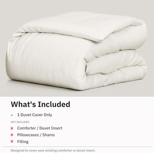 California Design Den Luxury Duvet Cover Twin XL, Ivory