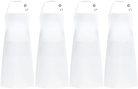 Syntus 4 Pack Adjustable Bib Apron with 2 Pockets Cooking Kitchen