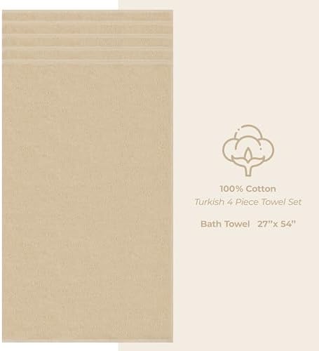 American Soft Linen 100% Cotton Luxury Turkish Towels, 4 PC Bath Towel