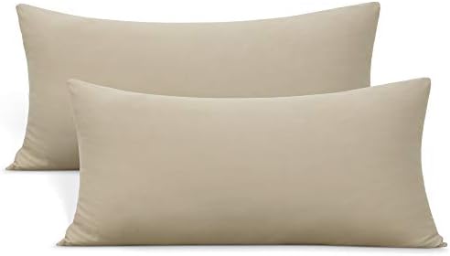 N&Y HOME 2-Pack Stretch Pillow Cases, King Size 20x36/20x40, Taupe