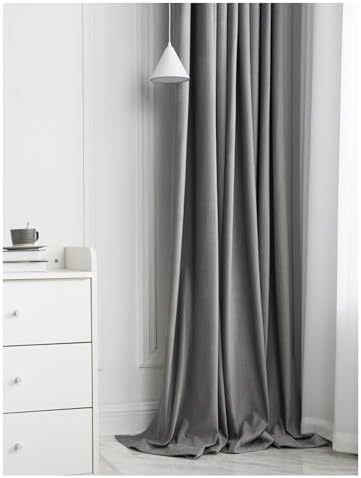 Bedroom Curtains 2 Panel Sets 63 Inch Length, Light Darkening Curtains