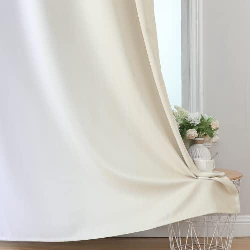 Beige and Greyish White Ombre Blackout Curtains Living Room 108 Inches
