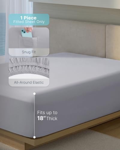 Breescape King Fitted Sheet Only, QMax>0.46 Cool, Deep Pocket, Gray