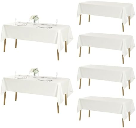 Fokitut 6 Pack Rectangle Tablecloth, 60x102 Inch, Stain Resistant and