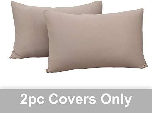 N&Y HOME 2-Pack Stretch Pillow Cases, Queen or Standard Size, Taupe