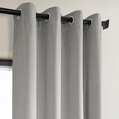 Grommet Plush Velvet Curtains For Bedroom (1 Panel) 50W x 120L, City
