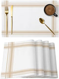 Modern Minimalist Art Placemats Set of 4, Cotton Linen Fabric Place