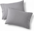 Bedsure Queen Pillow Cases Set of 2 - Light Grey Brushed Microfiber