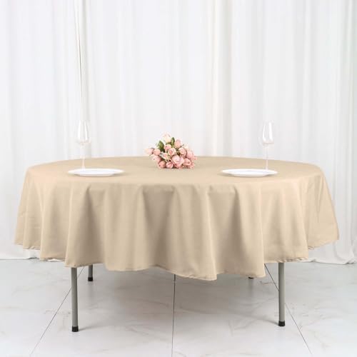 Tableclothsfactory 90" Nude Polyester Round Tablecloth, Reusable Linen