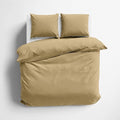 3 Sided Zipper Duvet Cover Set Microfiber 3PCS Queen Size Taupe