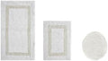 Tufted Cotton White Ivory Bathroom Rugs Sets 3 Piece
