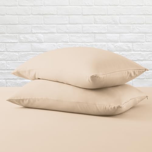Standard Pillow Protector Set of 2, 100% Egyptian Cotton Pillow Cases