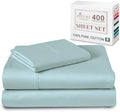 Pizuna 100% Cotton Sheets Set Twin 400 Thread Count Baby Blue