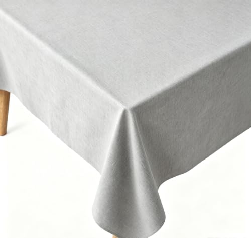 Solid Color Faux Linen Tablecloth with TPU Coating