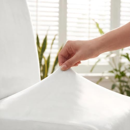 XL/Oversized Velvet Dining Room Chair Covers Set of 2, Off White