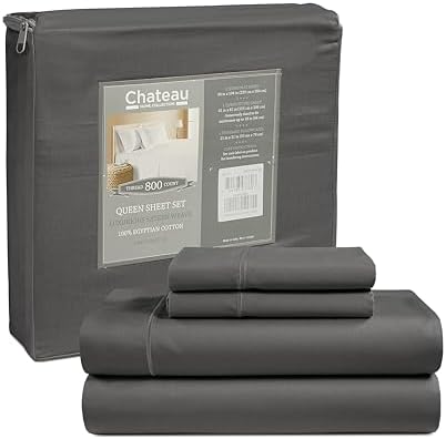CHATEAU HOME COLLECTION 100% Egyptian Cotton Sheets King Size, 800